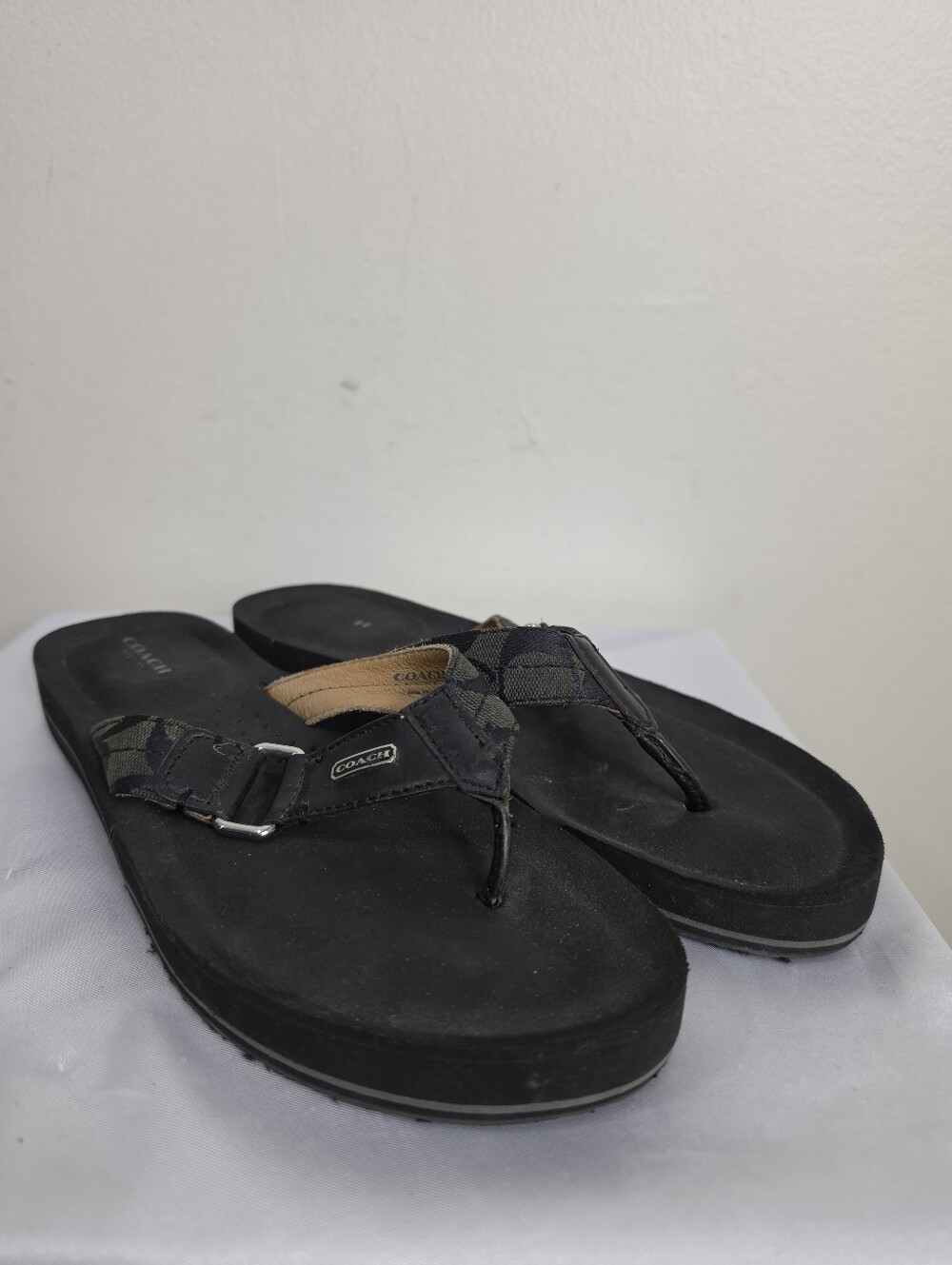 COACH Men’s Black Flip Flop Sandals